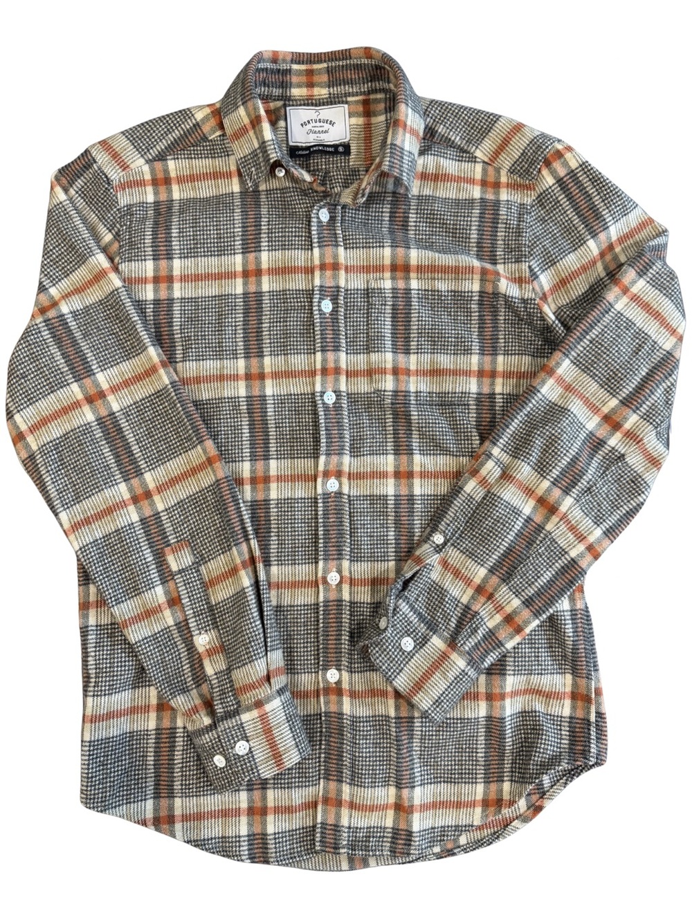 Portuguese Flannel Bibliotec Plaid Brushed Cotton Button Down Shirt Small